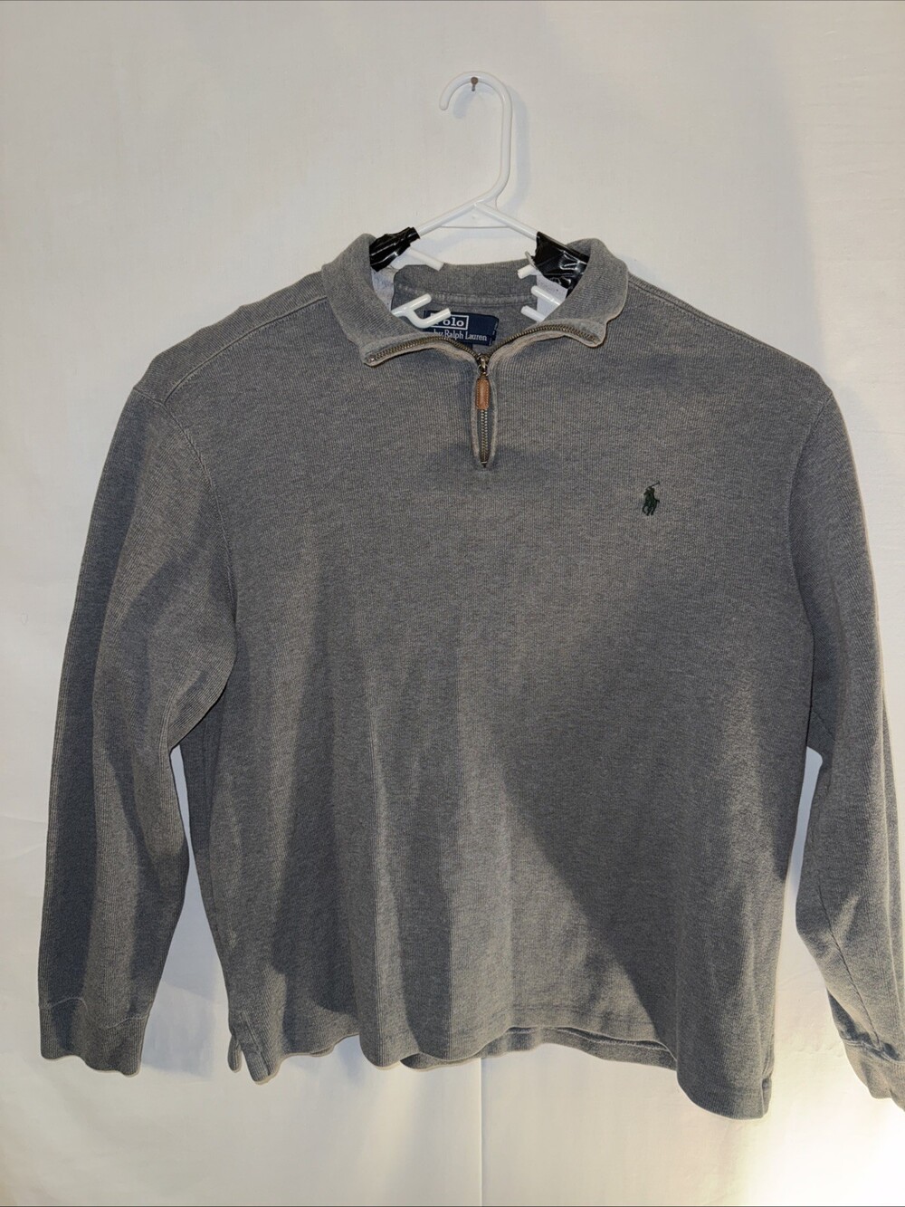 Polo Ralph Lauren Sweater Mens XL Long Sleeve 1/4 Zip Gray Pullover